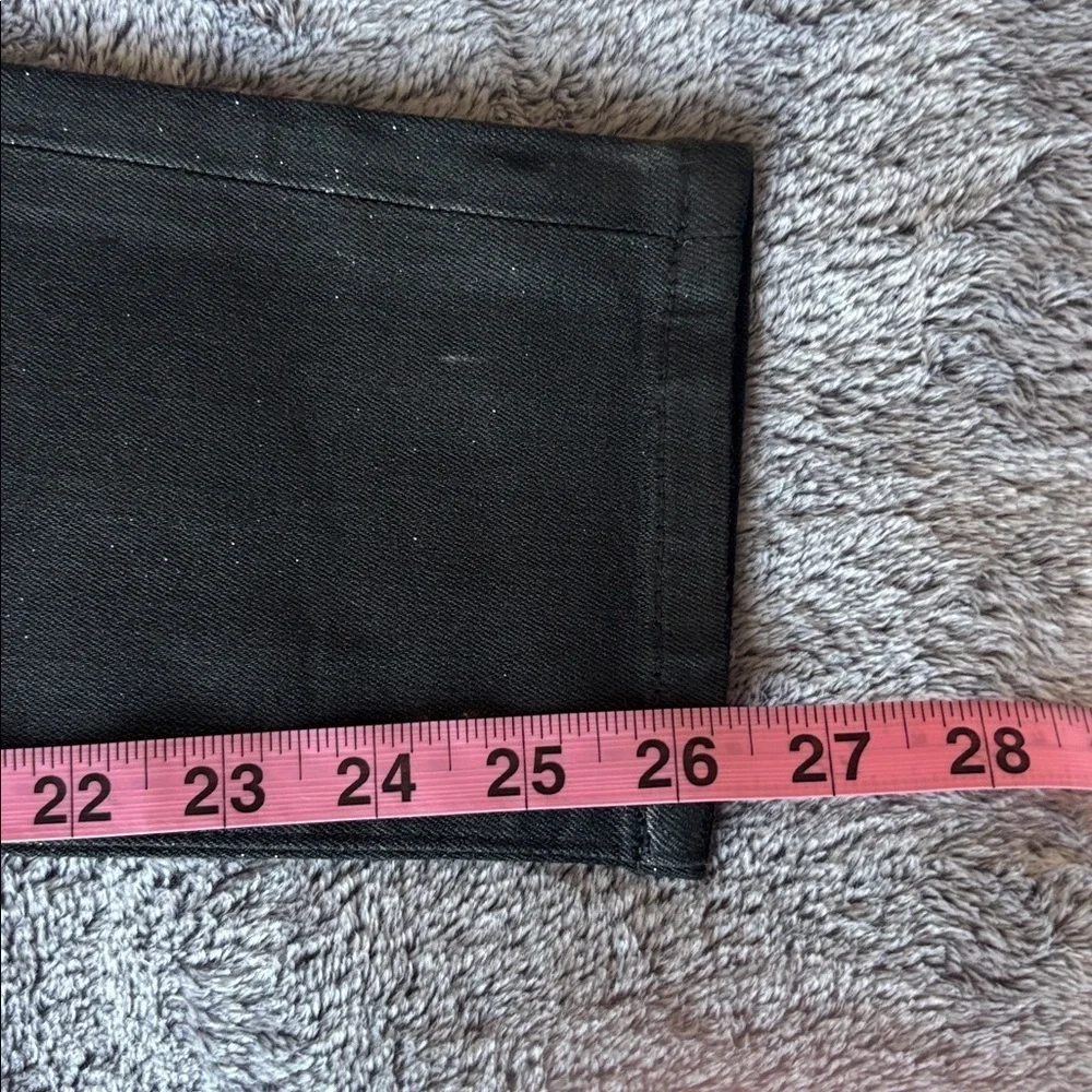 AG The Farrah High Rise Ankle Skinny Leather Panel Denim Pants in Green Sz25 NWT